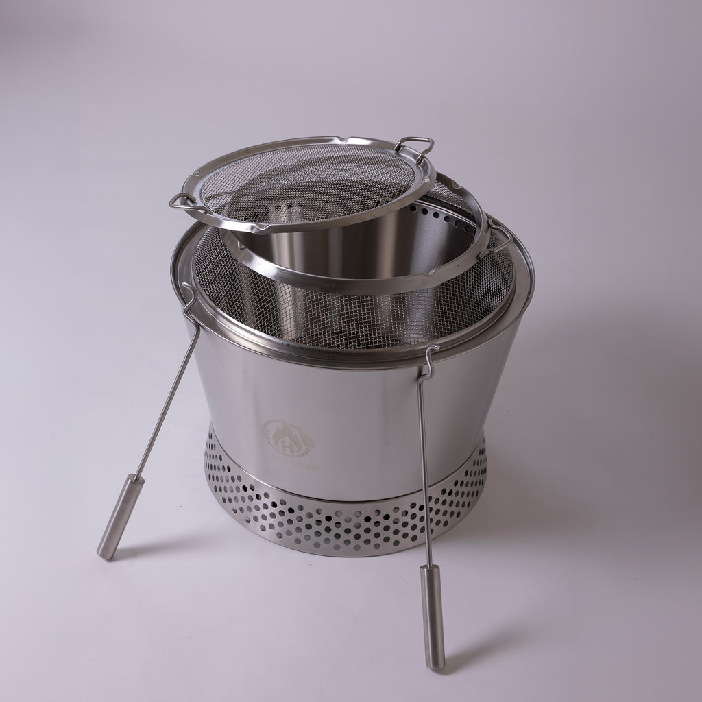 Campfire Smokeless Stainless Steel Firepit 38cm Dual-Fuel