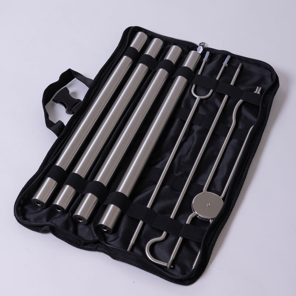 Fireplace Tool Set with Dual Skewer & Carry Case