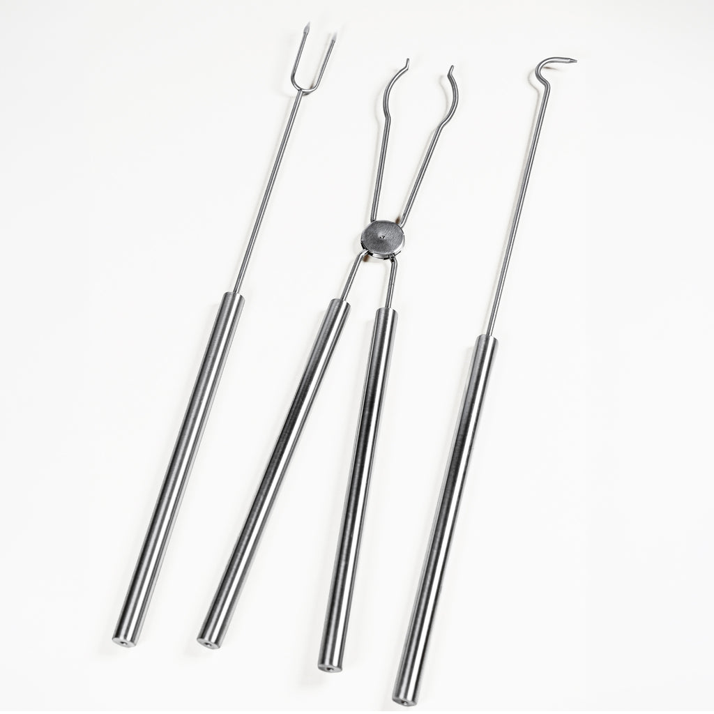 Fireplace Tool Set with Dual Skewer & Carry Case