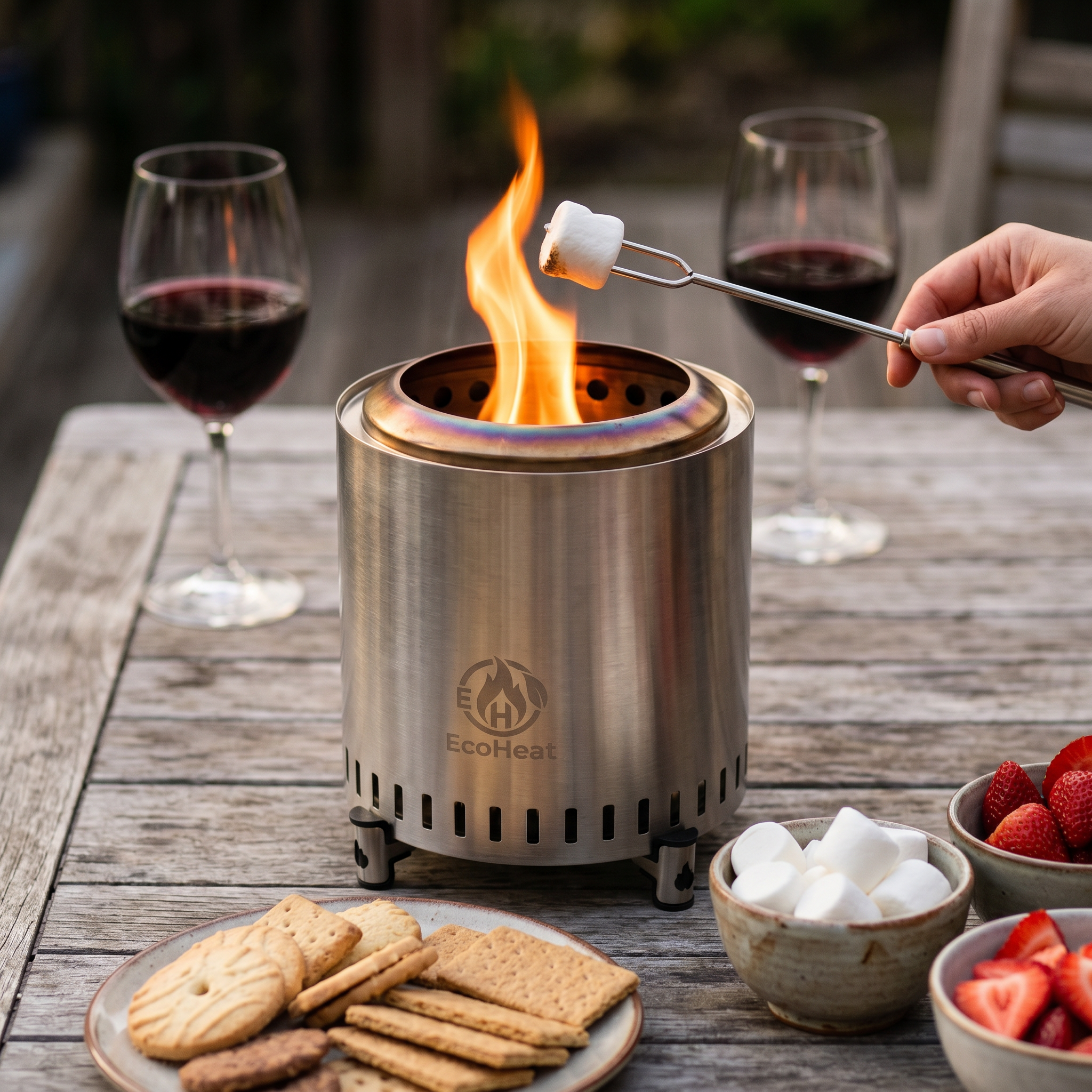 TO GO XL Tabletop Smokeless Fire Pit & Cooking Set 304 Steel