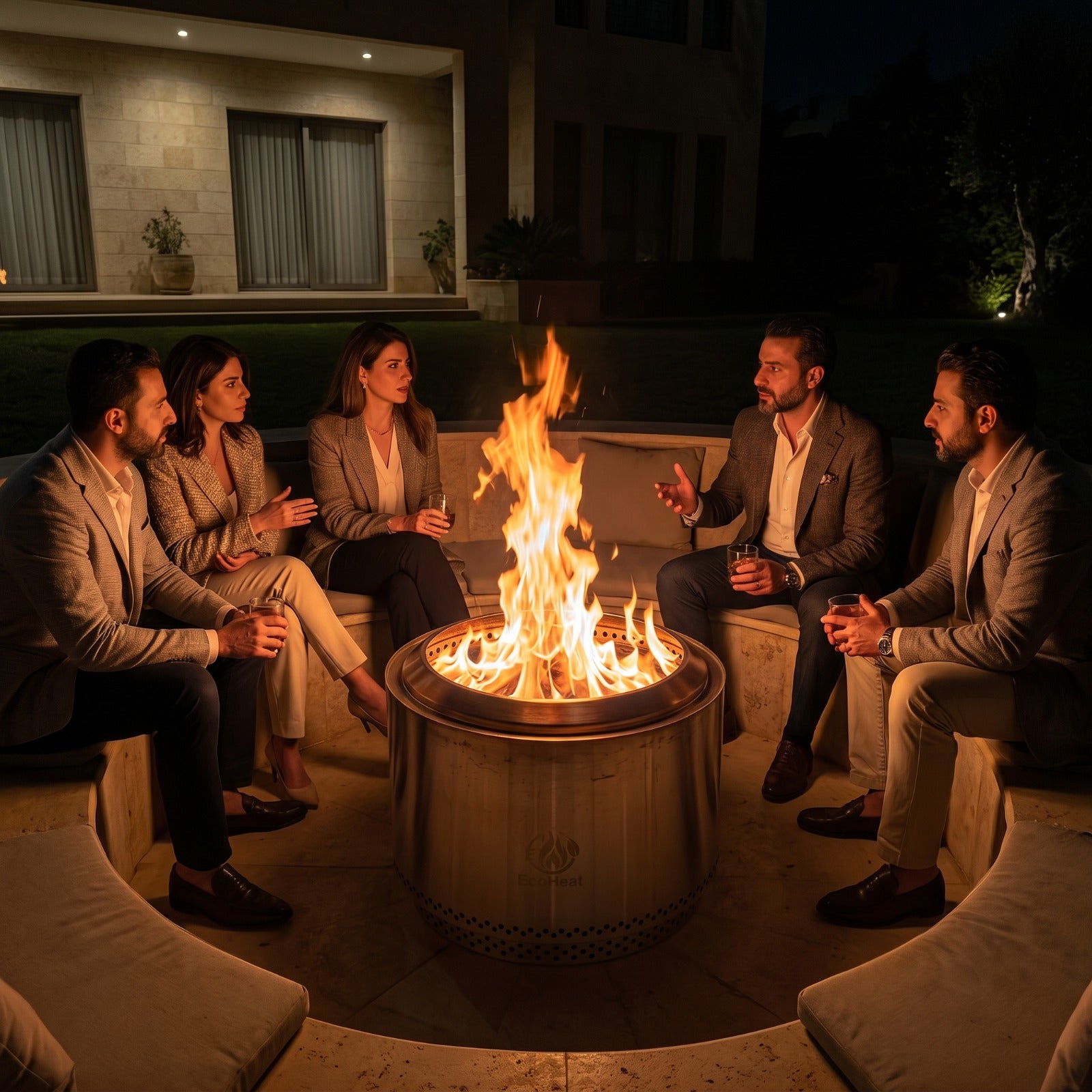 Blaze Smokeless Outdoor Fire Pit 68cm Dual-Fuel 304 Steel