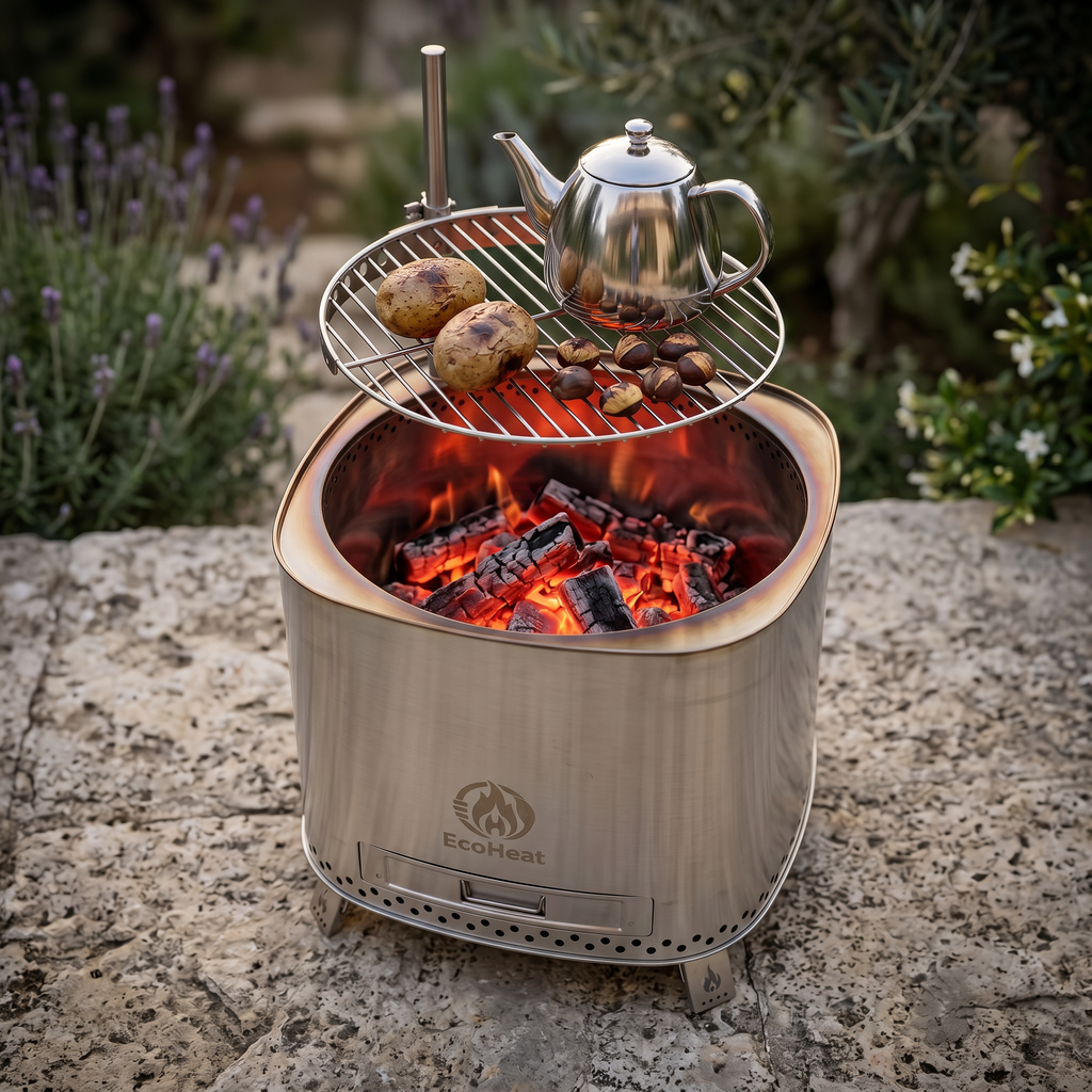 Inferno Grill Smokeless Fire Pit with Adjustable BBQ Grill 50cm